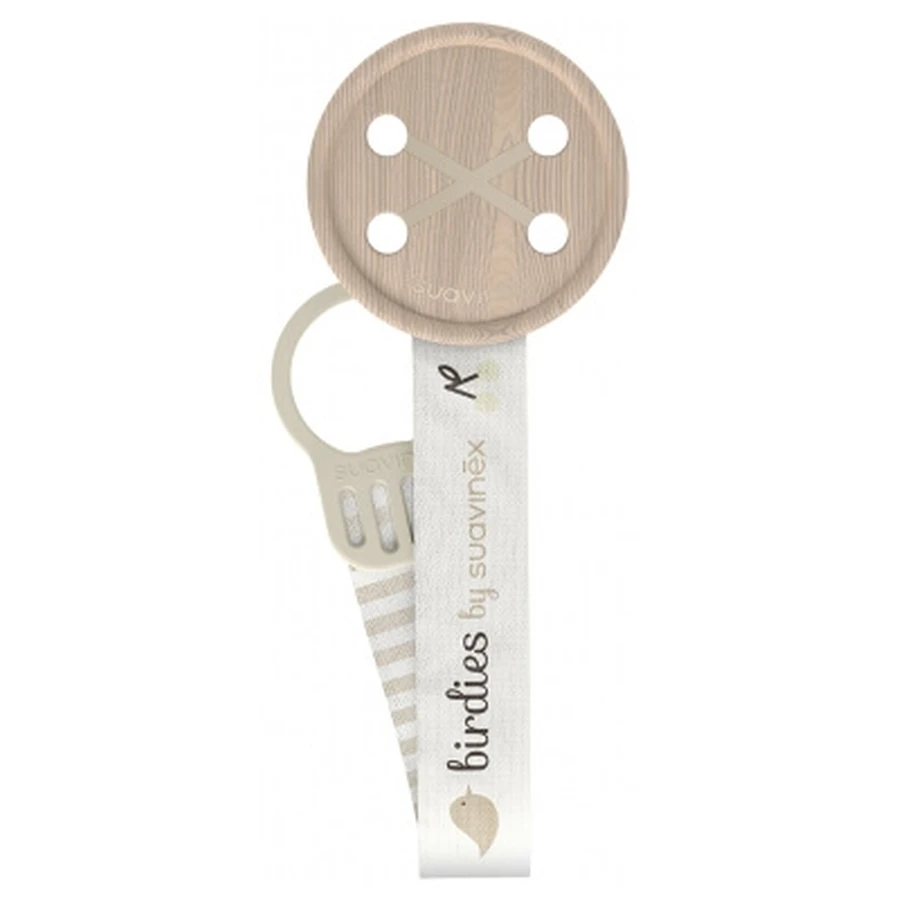 Suavinex Birdies Ribbon Pacifier Clip, 0 Months and Up