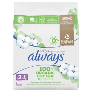 Always Cotton Protection 9 maandverbanden, maat 2, lang