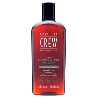 American Crew 3-in-1-Shampoo, Spülung und Duschgel mit Kamille und Kiefer (450 ml), belebend, feuchtigkeitsspendend und beruhigend