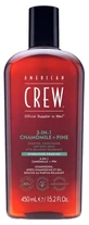 American Crew 3-in-1 Kamille- en Dennen-shampoo, conditioner & douchegel (450 ml), revitaliserend, hydraterend en verzachtend