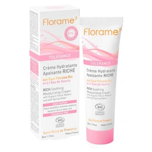 Florame Tolérance: Crema hidratante calmante y nutritiva ecológica, 50 ml