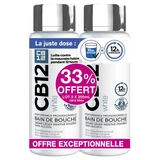 CB12 White 12-Hour Mouthwash, 2-Pack (250 ml each)