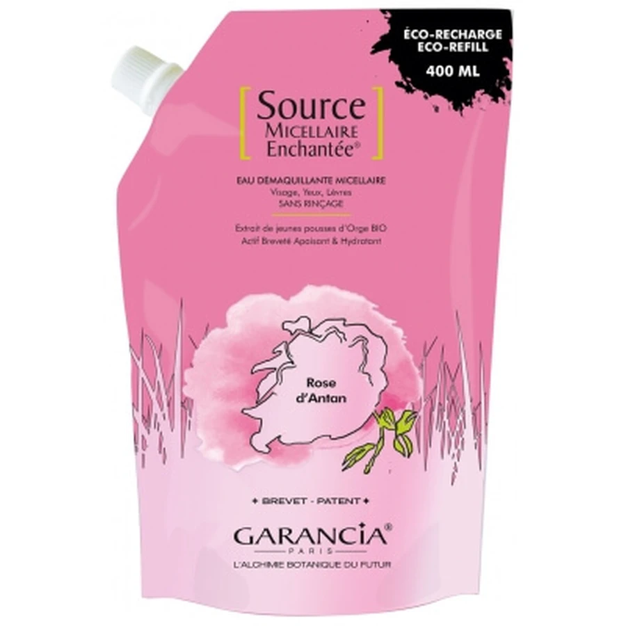Garancia Source Micellaire Enchantée Eau Démaquillante Micellaire Rose d'Antan Éco-Recharge 400 ml