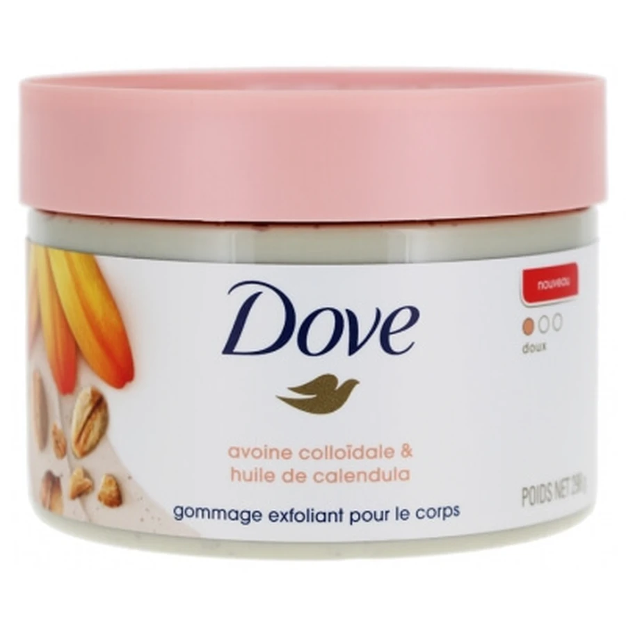 Dove Zachte Lichaamsscrub met colloïdale haver en calendula-olie, 298 g