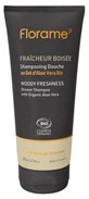 Champú y gel de baño «Woody Freshness» de Florame, 200 ml