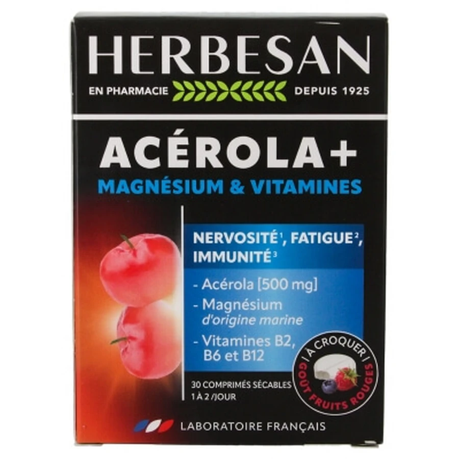 Herbesan Acerola + Magnesio + Vitaminas, 30 comprimidos