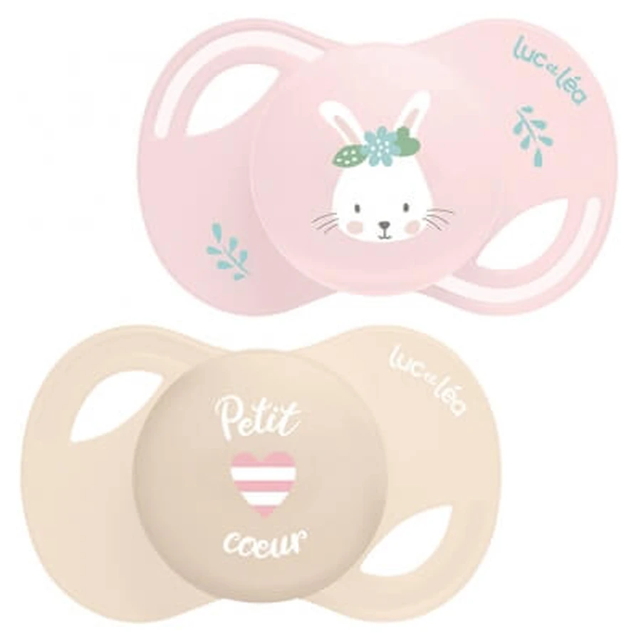 Luc and Léa Collection: 2 Anatomical Pacifiers with Extra-Thin Nipple, 0–6 Months