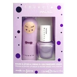 Inuwet Mini Lip Balm Set 3.5 g Marshmallow + Scented Water-Based Nail Polish 5 ml Blueberry