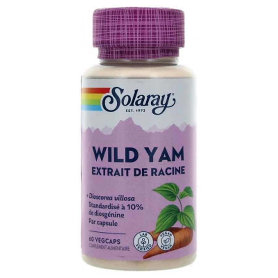 Solaray Wild Yam - 60 cápsulas vegetarianas