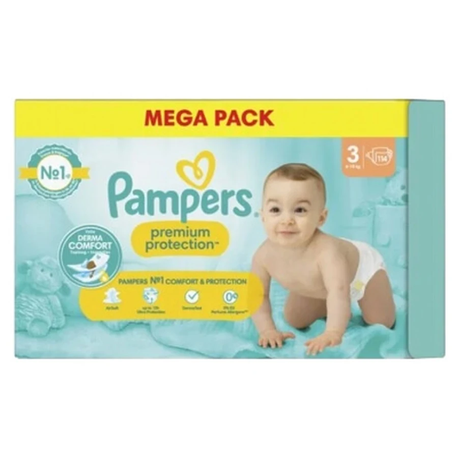 Pampers Premium Protection maat 3, 114 luiers (6–10 kg)