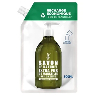 Le Naturel Extra Pure Marseillezeep met olijfolie, navulling van 500 ml