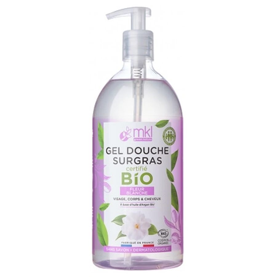 MKL Green Nature Gel Douche Surgras Fleur Blanche Bio 1 L