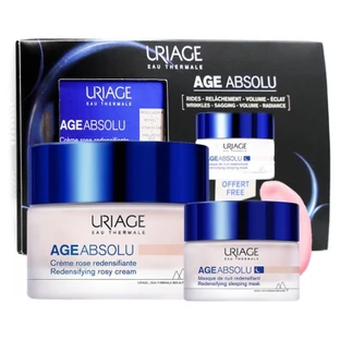 Crema redensificante de rosas Uriage Age Absolu, 50 ml + Mascarilla redensificante de noche de regalo, 15 ml