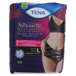 Tena Silhouette Unterwäsche mit hoher Taille, Schwarz, Größe 8 (Plus Size), Slip
