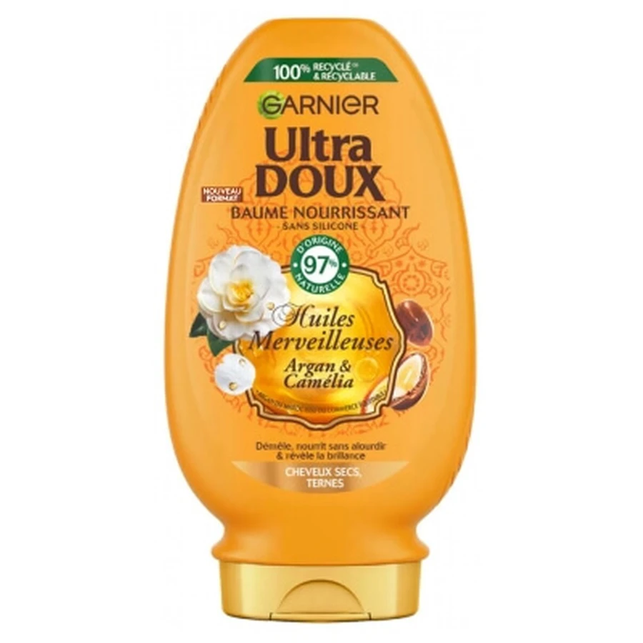 Bálsamo nutritivo Garnier Ultra Doux para cabello seco y sin brillo, 360 ml
