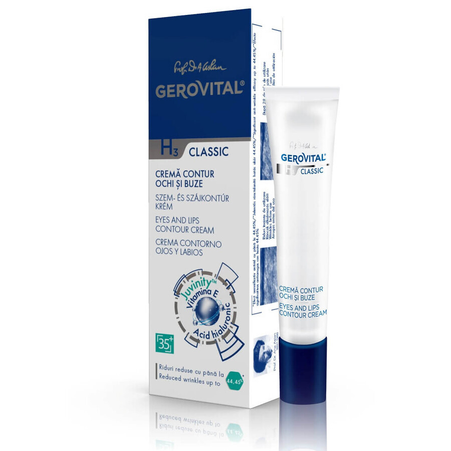 Gerovital H3 Classic Augen- und Lippenkonturencreme, 15 ml, Farmec