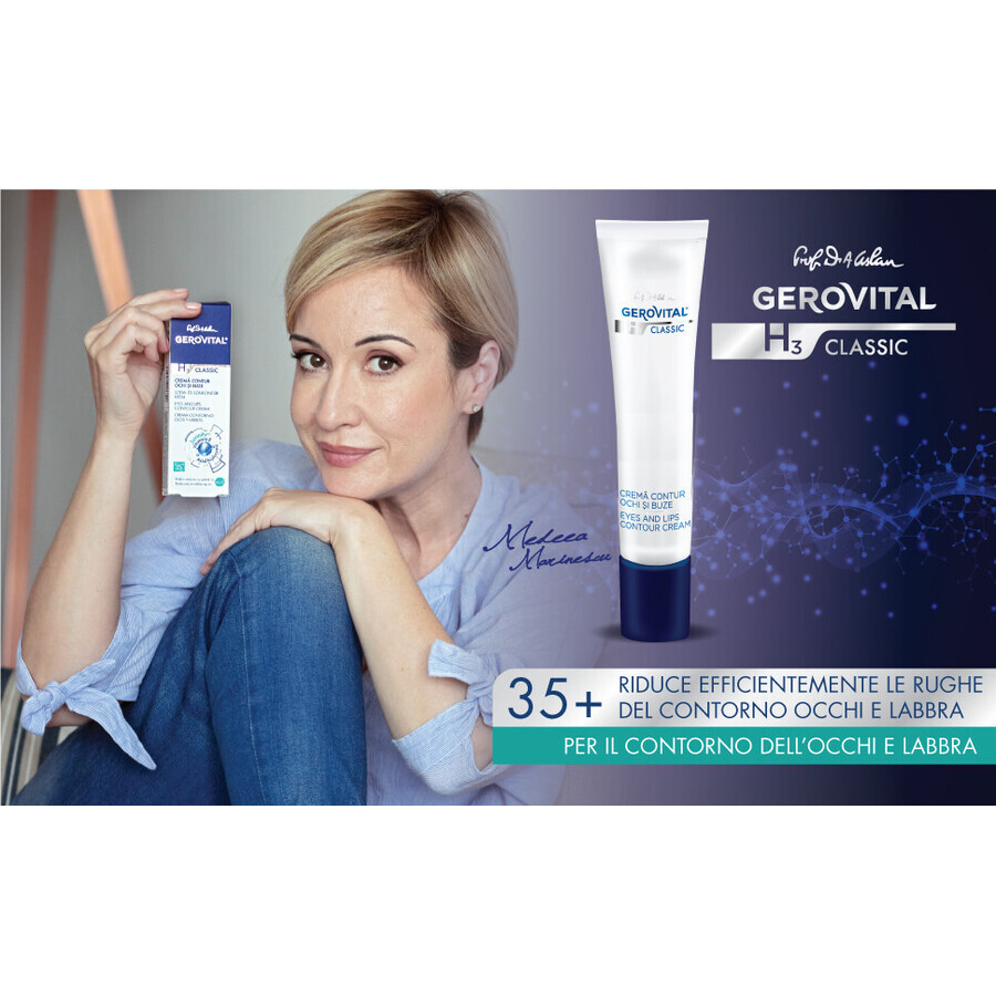 Gerovital H3 Classic Augen- und Lippenkonturencreme, 15 ml, Farmec