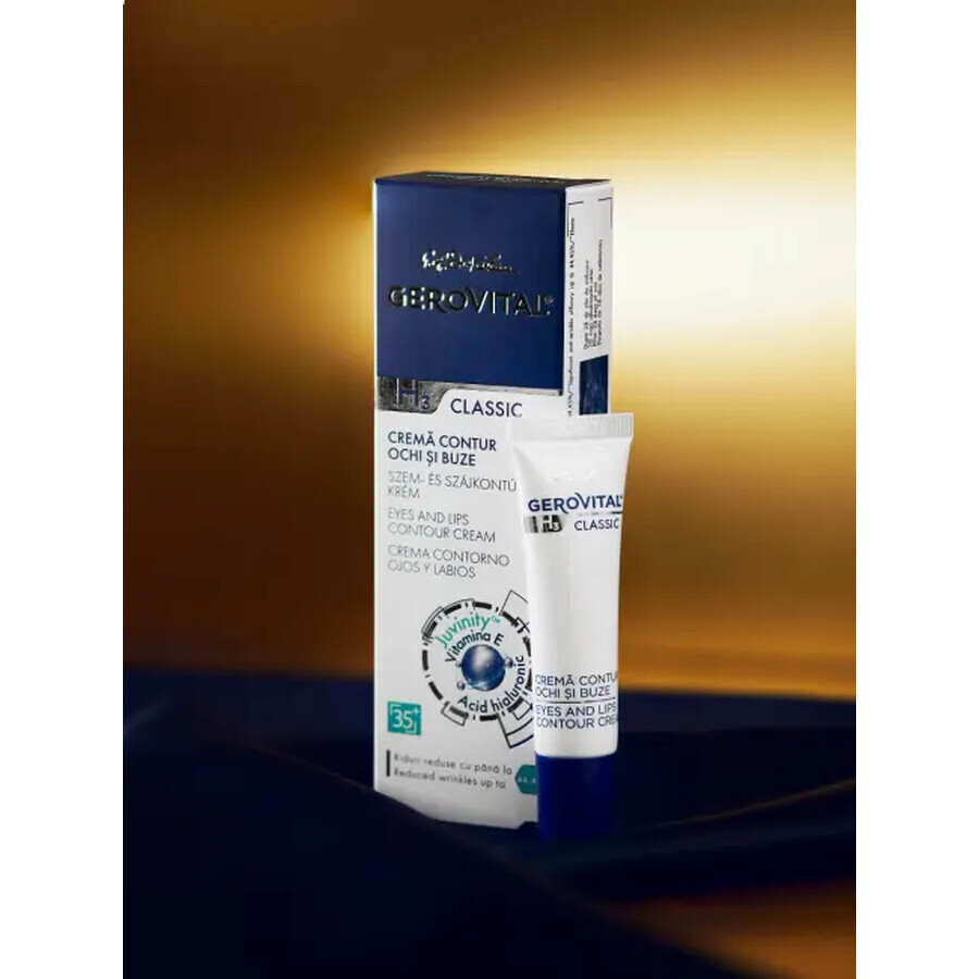 Gerovital H3 Classic Augen- und Lippenkonturencreme, 15 ml, Farmec