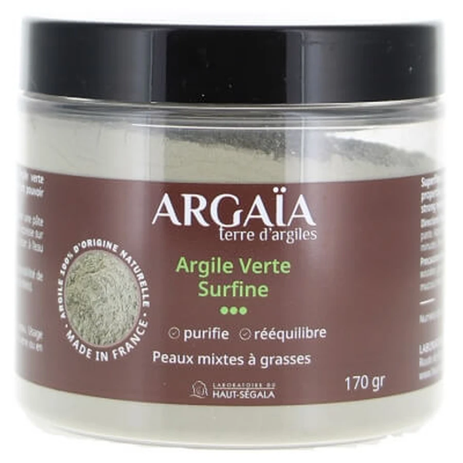 Argaïa Feines grünes Tonpulver, 170 g