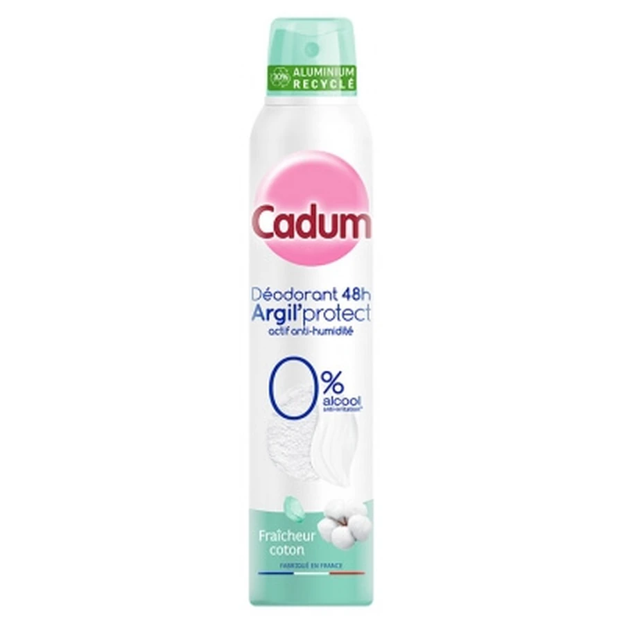 Cadum Argil'Protect 48-Stunden-Frische-Deodorant-Spray mit Baumwolle, 200 ml
