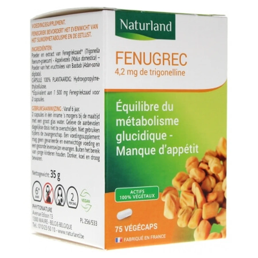 Naturland: Alholva, 75 cápsulas vegetales