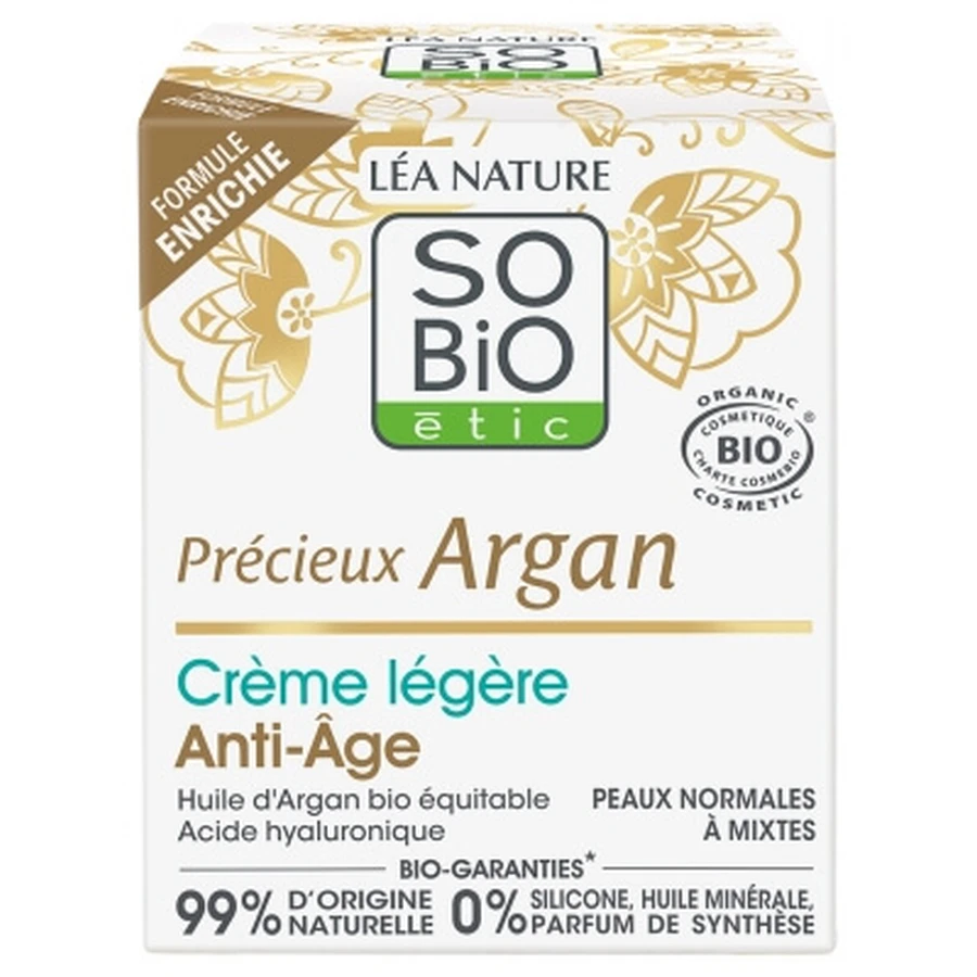 Léa Nature SO BIO étic Prețios Argan Cremă ușoară anti-îmbătrânire bio 50 ml