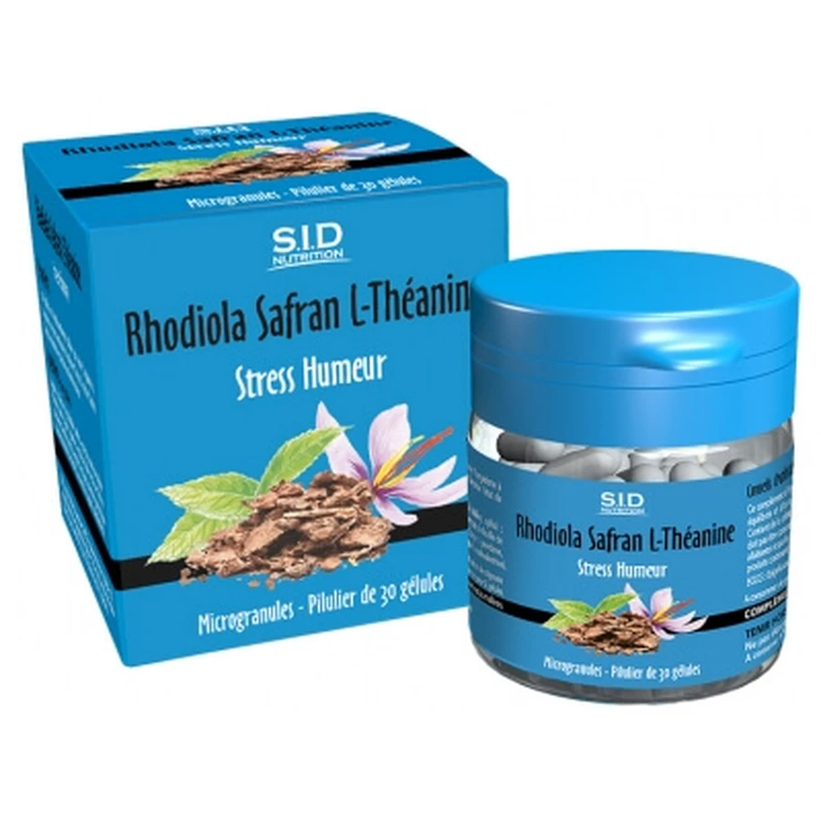 S.I.D Nutrition Rhodiola, saffraan, L-theanine: stress & stemming, 30 capsules