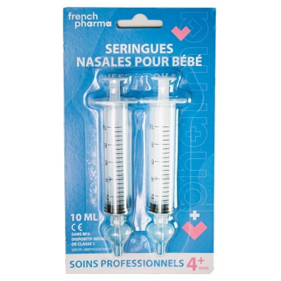 Jeringas nasales «French Pharma» para bebés a partir de 4 meses, 2 x 10 ml