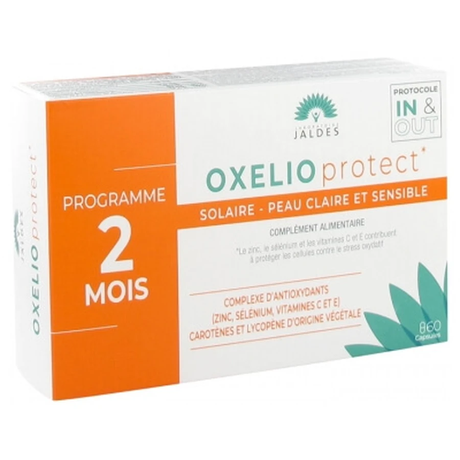 Jaldes Oxelio Zonnebescherming voor een lichte en gevoelige huid, 60 capsules