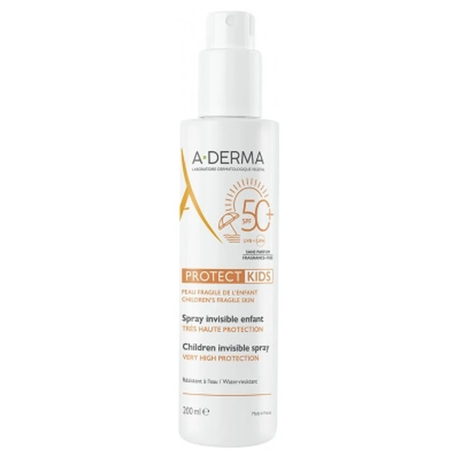 A-DERMA Protect Kids Unsichtbares Sonnenspray für Kinder LSF 50+ 200 ml