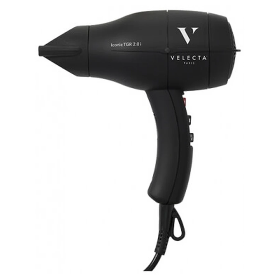 Velecta Paris Paramount Iconic TGR 2.0i-haardroger in Intense Black van Velecta Paris