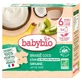 Babybio Coconut, Kiwi, and Banana Blend with Coconut Milk, 6 Months and Up, Organic, 4 Pouches of 85 g