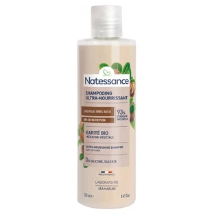 Natessance Ultra-Nourishing Shampoo with Organic Shea Butter and Plant-Based Keratin, 250 ml