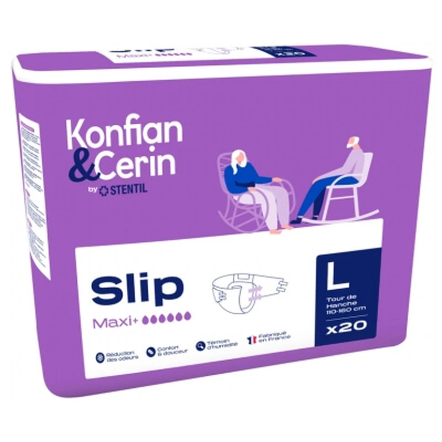 Stentil Konfian & Cerin Slip Maxi+ 20 Komplettwindeln für Erwachsene, Größe L