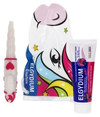 Elgydium Unicorn Travel Kit for Ages 3–6
