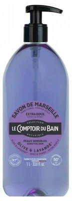 Le Comptoir du Bain Marseille Soap, Olive-Lavender, 1 L