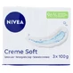 Nivea Crème Soft Savon Soin Lot de 3 x 100 g
