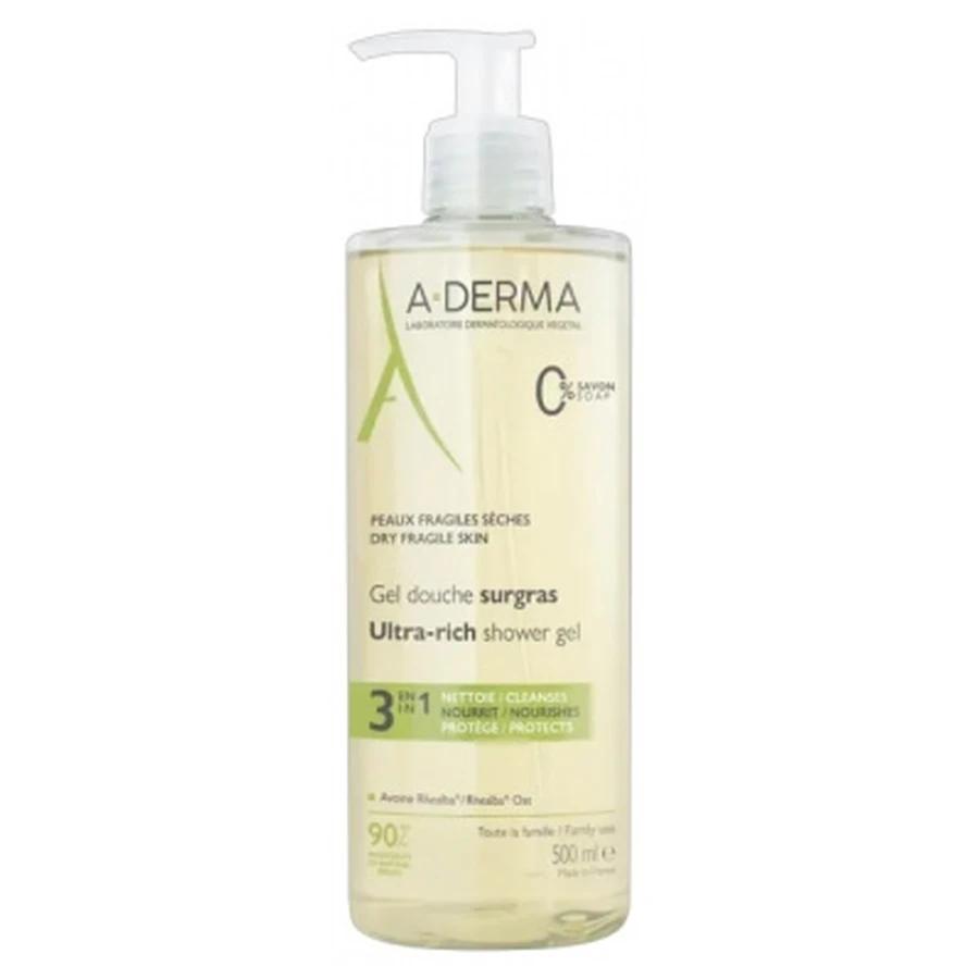 A-DERMA 3-in-1 ultra-hydraterende douchegel, 500 ml