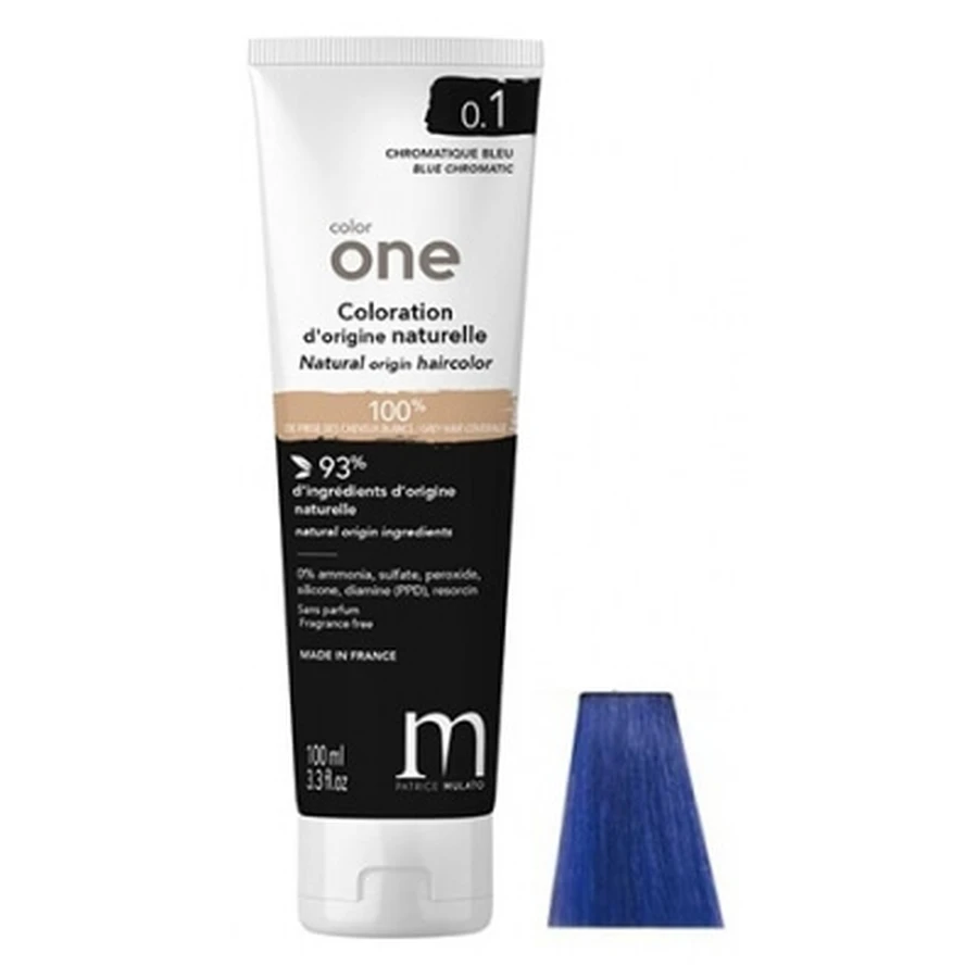 Patrice Mulato Color natural para el cabello 0,1 Chromatique Azul ceniza Color One Mulato