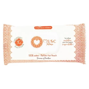 Musc Intime Hot Peach Intimate Wipes, 30 Wipes