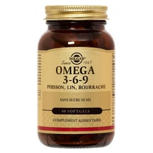 Solgar Omega 3-6-9: pescado, lino y borraja, 60 cápsulas