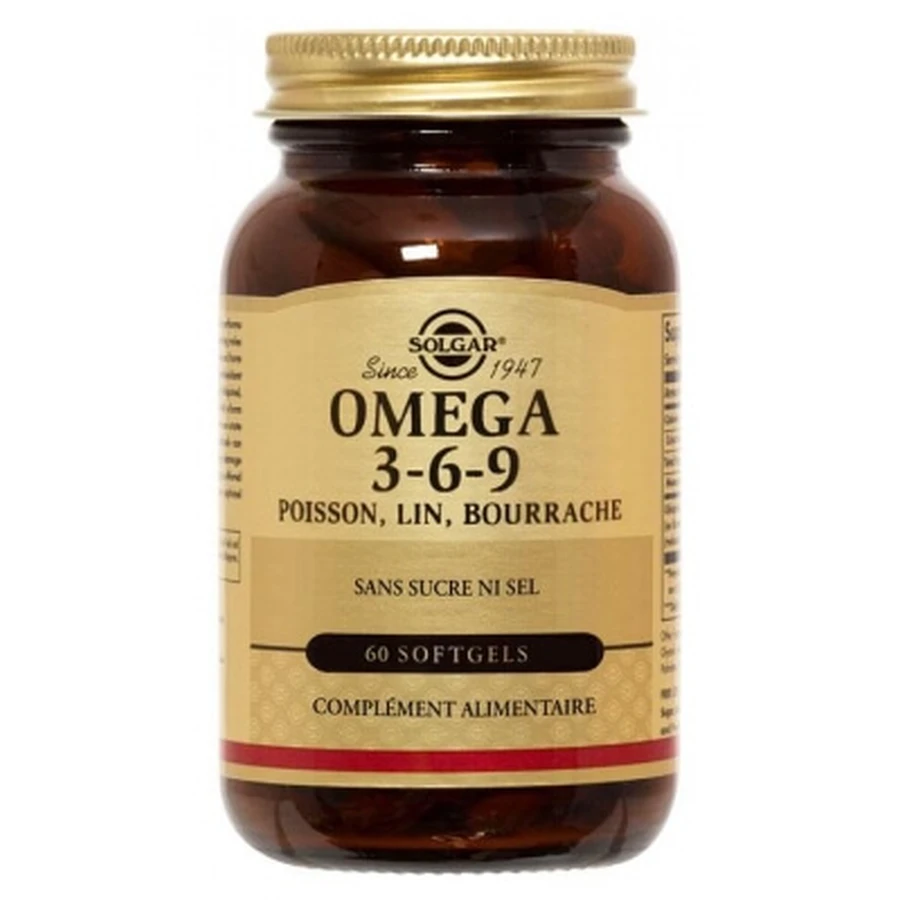 Solgar Omega 3-6-9: pescado, lino y borraja, 60 cápsulas