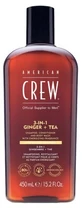 American Crew 3-in-1 Ginger Tea Shampoo, conditioner en douchegel voor haar en lichaam (450 ml), voedend en hydraterend