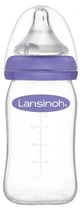 Lansinoh Natural Wave Glasflasche mit langsamem Durchfluss, 160 ml