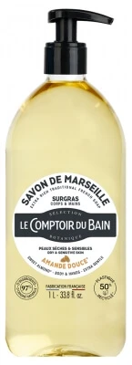 Le Comptoir du Bain Marseille Soap, Sweet Almond, Extra-Moisturizing,…