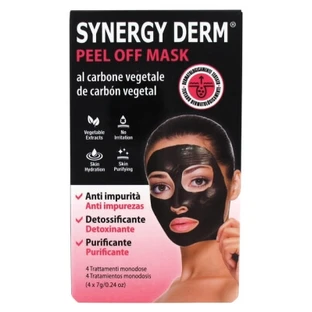 Incarose Synergy Derm Peel-Off-masker met plantaardige houtskool, 4 x 7 g