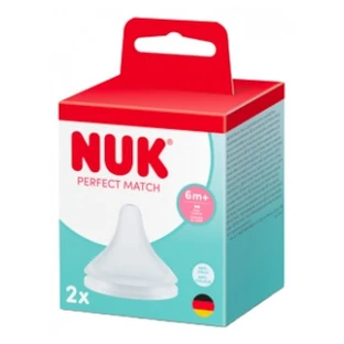 NUK Perfect Match 2 Tétines Perçage Flow Control Anti Colique 6 Mois et +