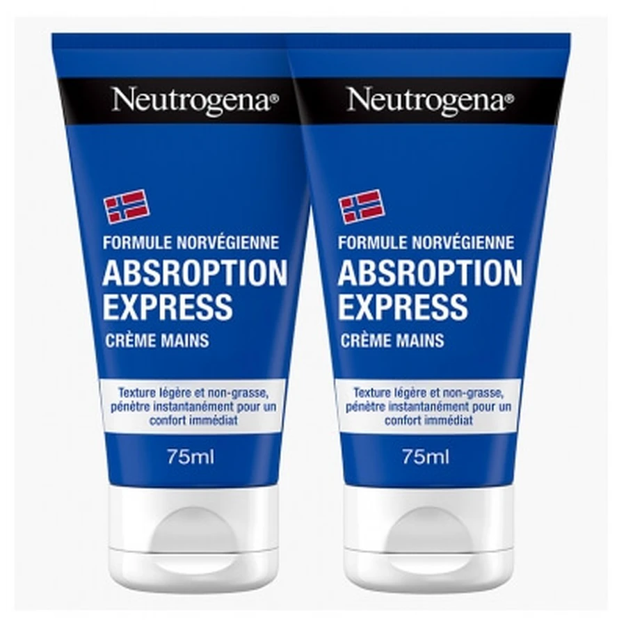 Crema de manos Neutrogena de absorción rápida, paquete de 2 (75 ml cada una)