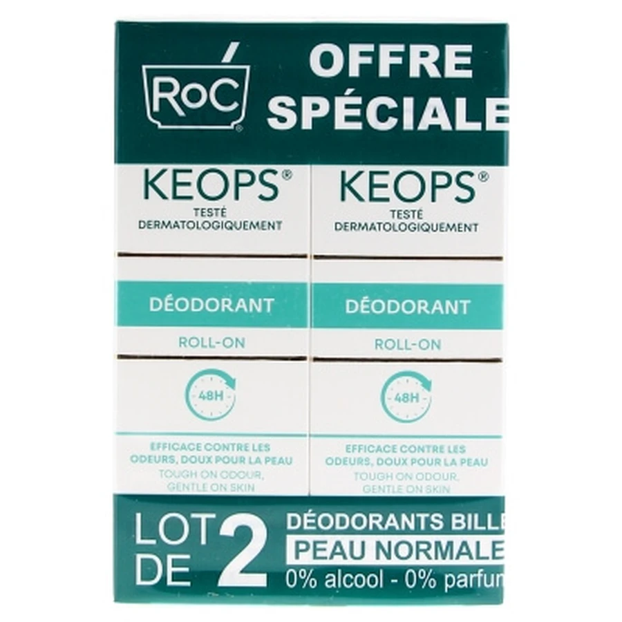 RoC Keops Roll-On Deodorant, 2-Pack (30 ml each)