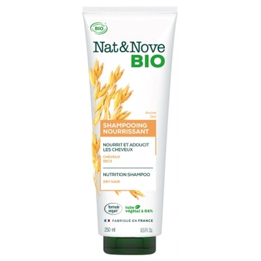 Champú nutritivo de avena ecológico Nat&Nove, 250 ml